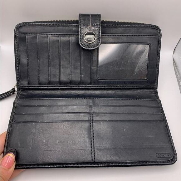 COACH Black Gray Signature Wallet - Picture 5 of 15
